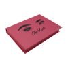 wholesale red rectangle 3 pairs with tweezer private custom lashes box 2