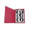 wholesale red rectangle 3 pairs with tweezer private custom lashes box 3